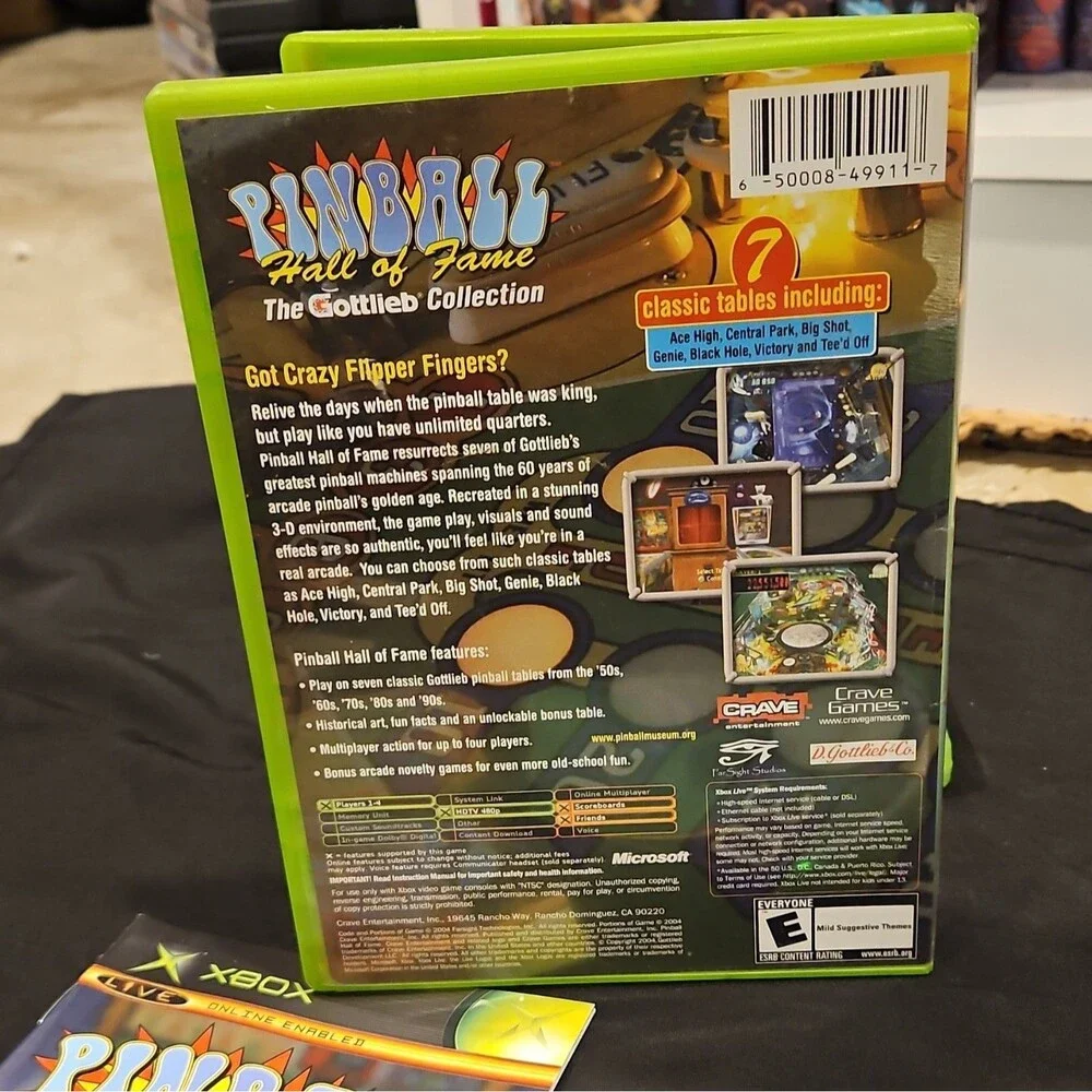 Pinball Hall of Fame: The Gottlieb Collection (Xbox, 2004) Complete Manual